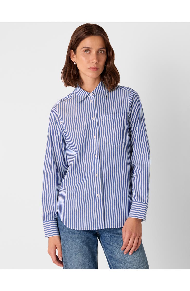 Whistles Relaxed Fit Stripe Shirt, Main, color, Blue/White