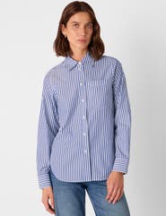 Whistles Relaxed Fit Stripe Shirt