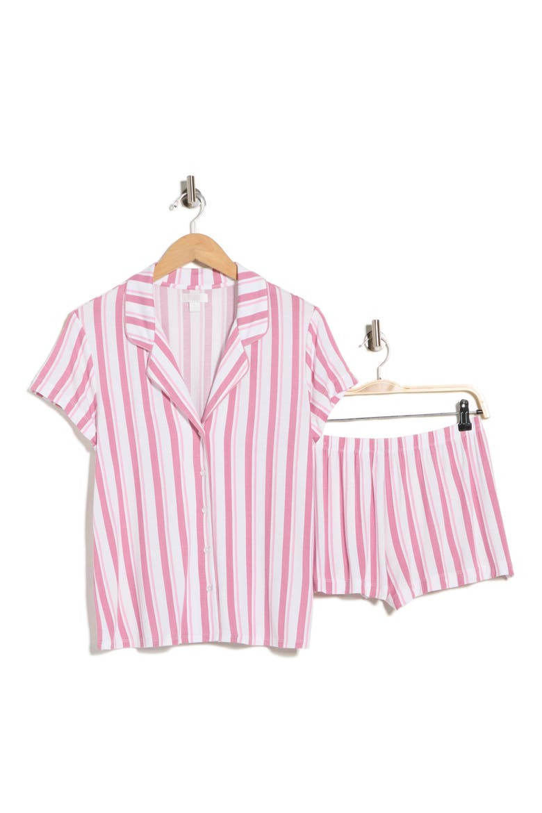 Tranquility Shortie Pajamas, Alternate, color, PINK LEISURE STRIPE