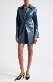Cinq à Sept McKenna Long Sleeve Faux Leather Dress