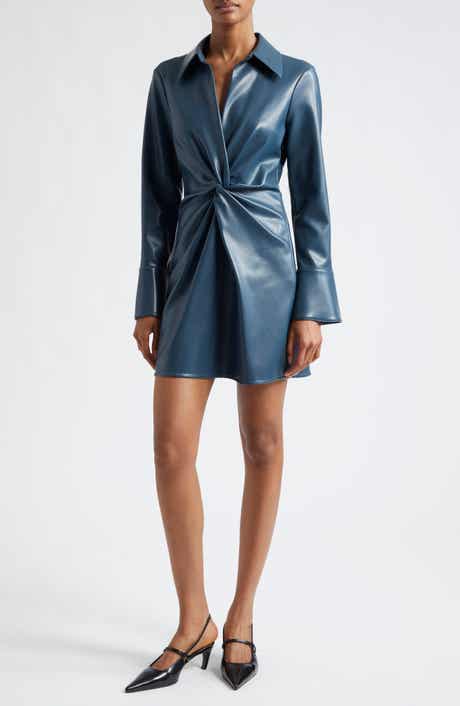Cinq à Sept McKenna Long Sleeve Faux Leather Dress