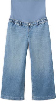 MANGO Over the Bump Wide Leg Maternity Jeans