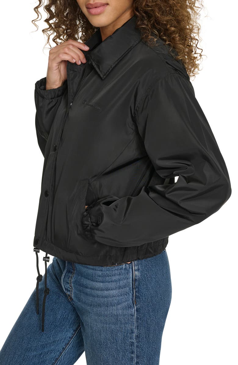 Champion Cropped Coach's Jacket, Alternate, color, Black