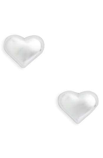 Argento Vivo Puffy Heart Stud Earrings