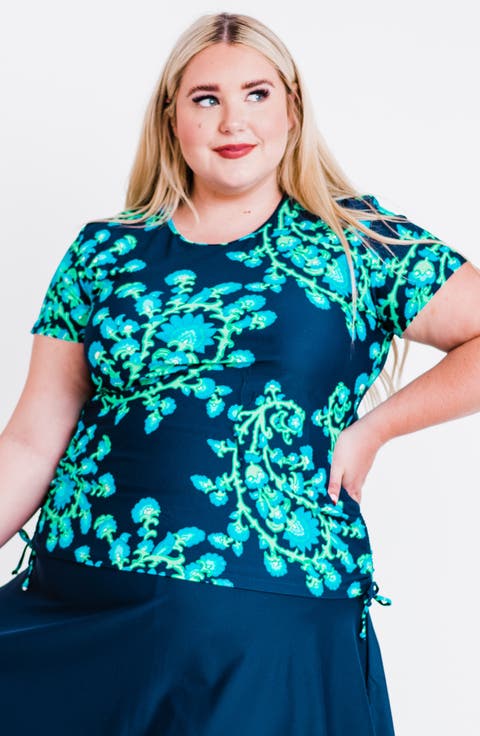Plus Size Short Sleeve Adele Swim Top