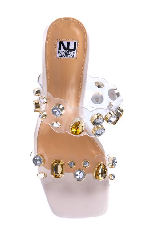 Ninety Union Joyful Embellished Slide Sandal In Ivory