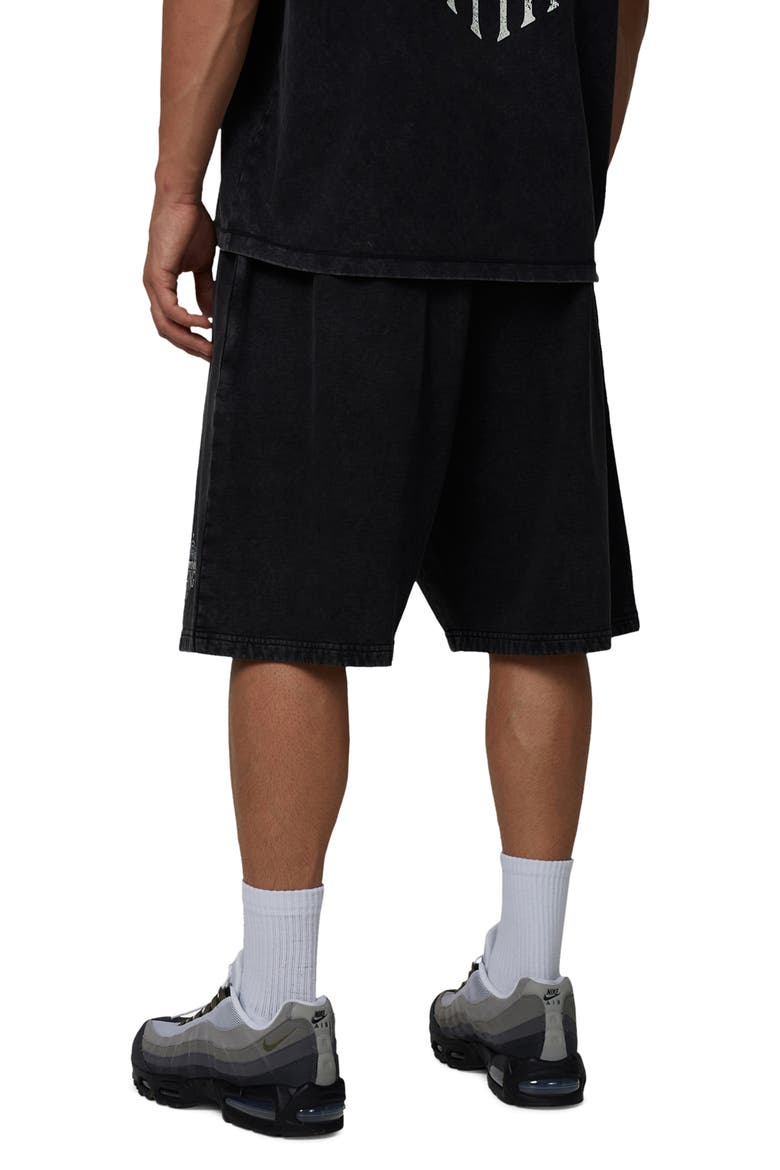 Oversized Eagle Shorts, Alternate, color, Black