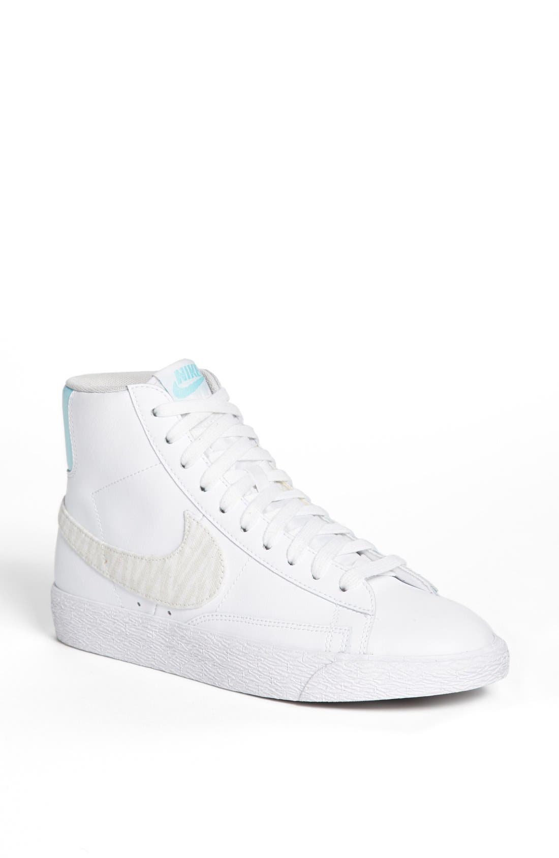 'Blazer' Mid Leather Sneaker, Main, color, WHITE
