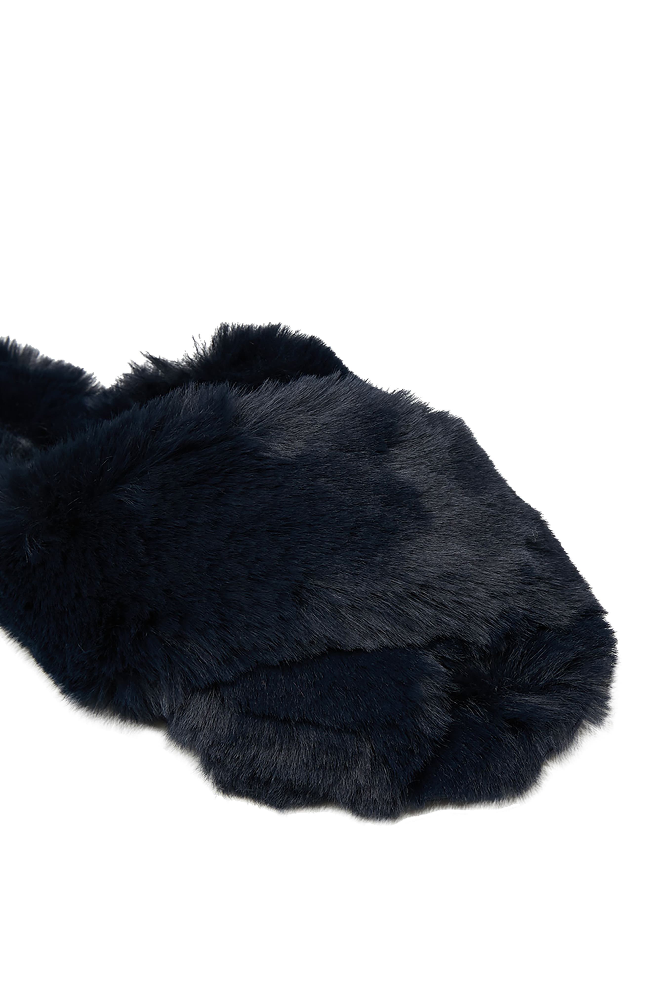 Slumber Faux Fur Slipper, Alternate, color, FRENCH NAVY