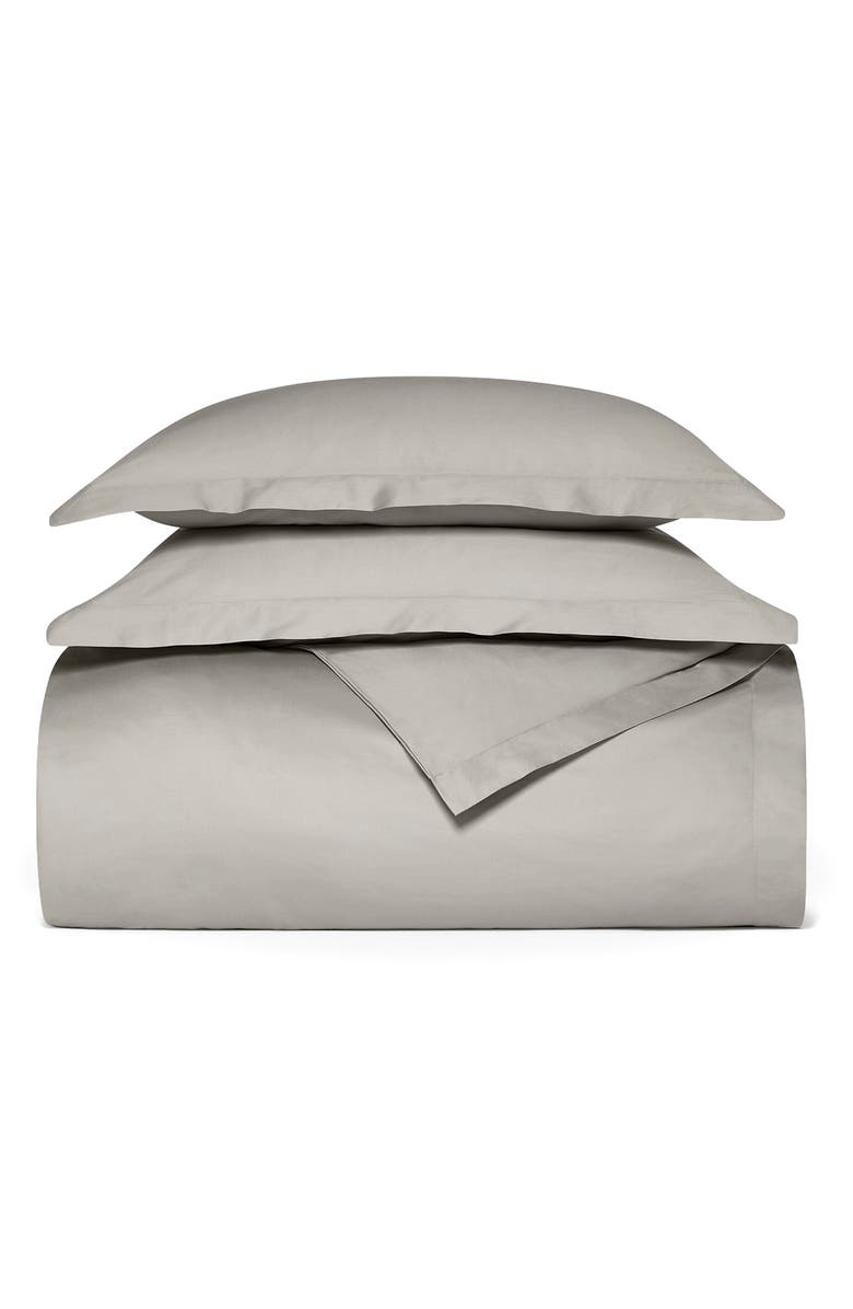 Boll & Branch Signature Hemmed Duvet Set, Main, color, Pewter