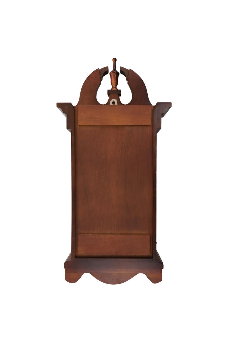 Delphine 27in Mahogany Chiming Pendulum Wall Clock, Alternate, color, Mahogany