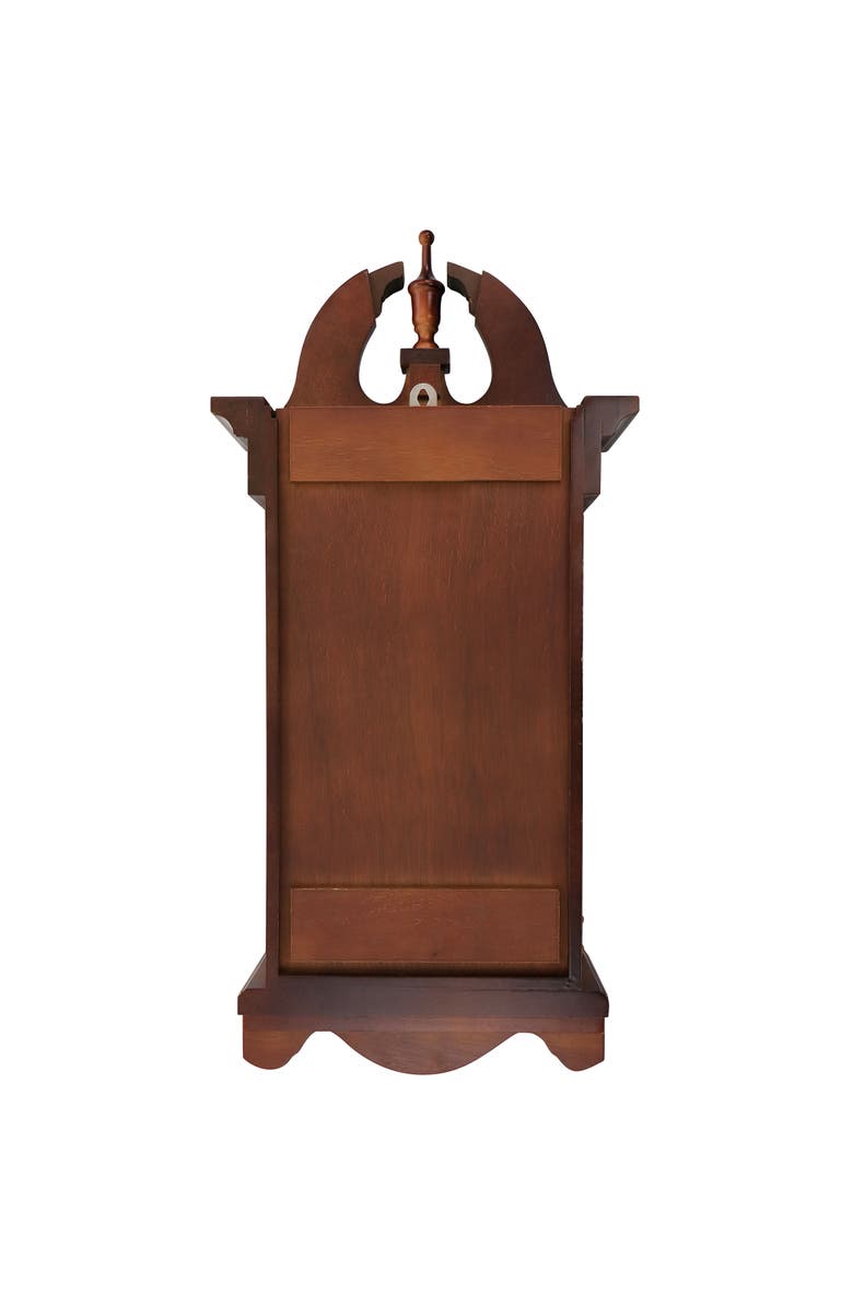 Bedford Clock Collection Delphine 27in Mahogany Chiming Pendulum Wall Clock, Alternate, color, Mahogany
