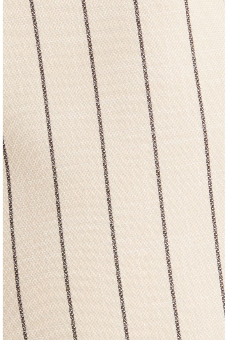 Pinstripe One-Button Blazer, Alternate, color, LIGHT COFFEE/ ANNE BLACK