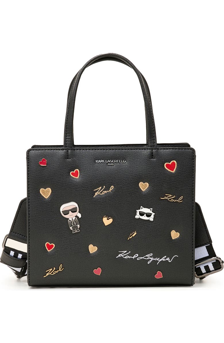 KARL LAGERFELD PARIS Maybelle Satchel, Main, color, Multi/Black