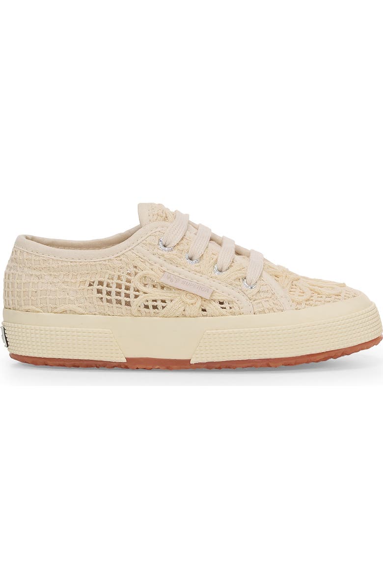 Superga 2750 Kids Net Flower Crochet, Main, color, Beige Raw-Off White