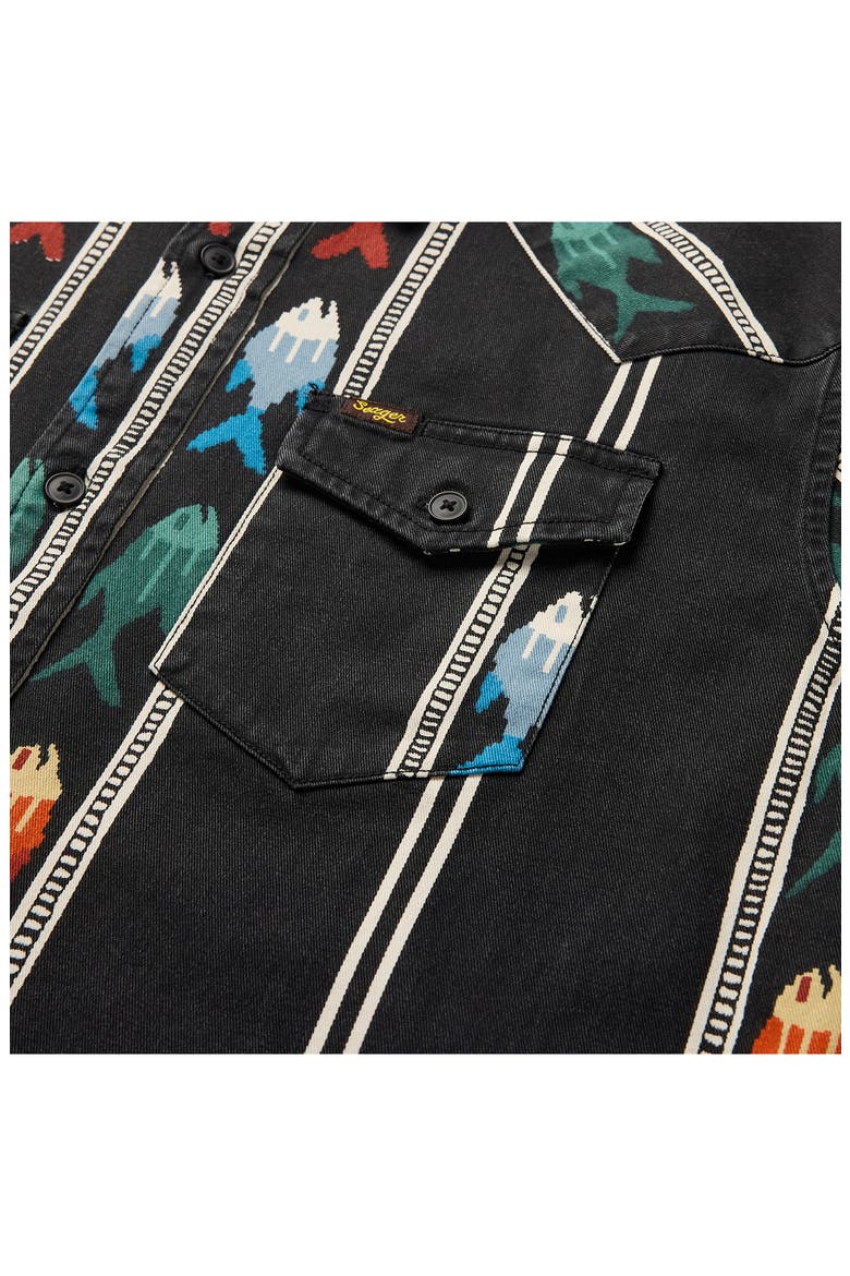 Amarillo Short Sleeve Cotton Twill Button-Up Shirt, Alternate, color, UPSTREAM BLACK