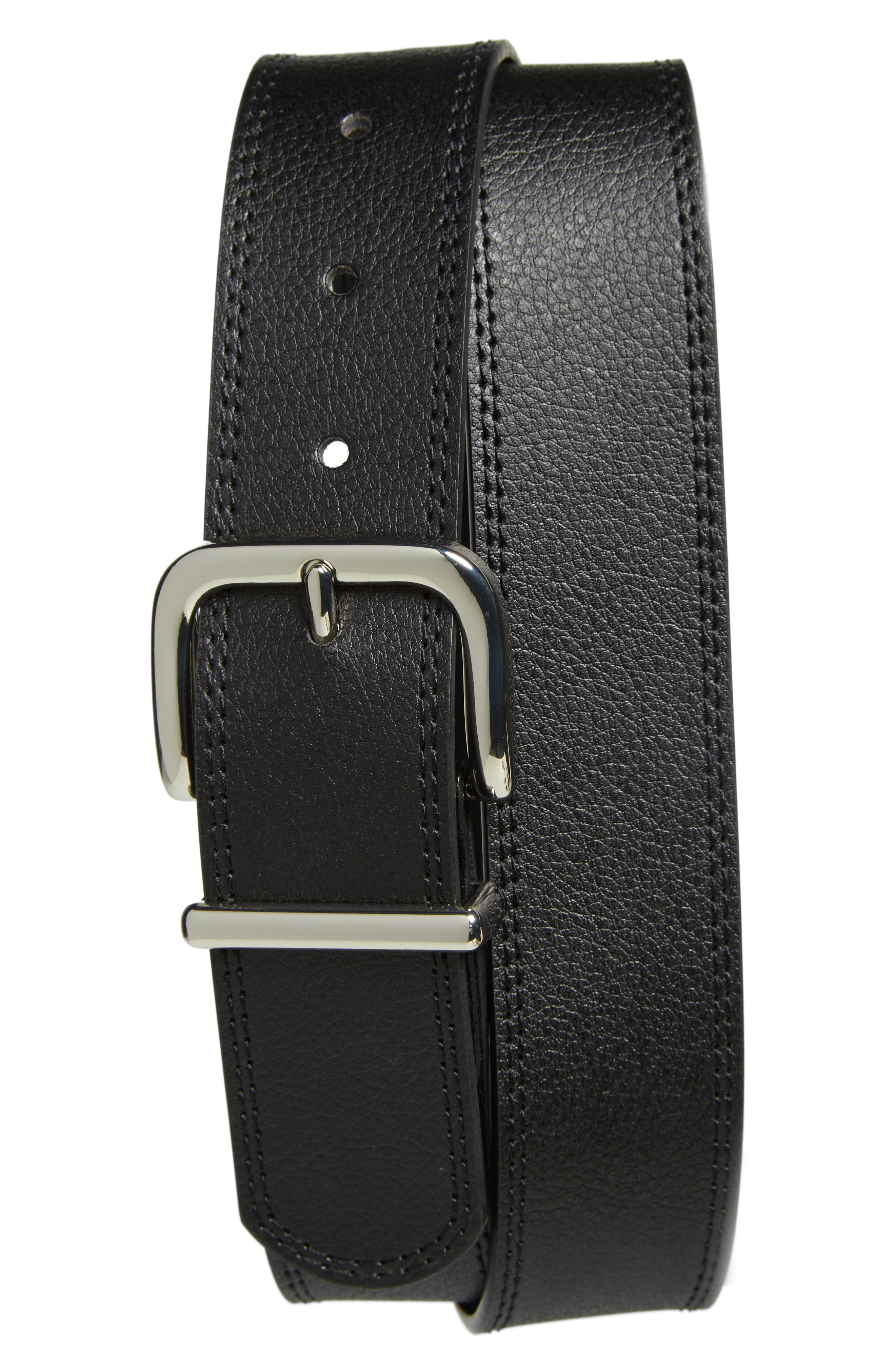 Open Edit Leo Pebbled Leather Belt