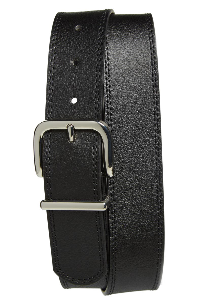 Open Edit Leo Pebbled Leather Belt, Main, color, 