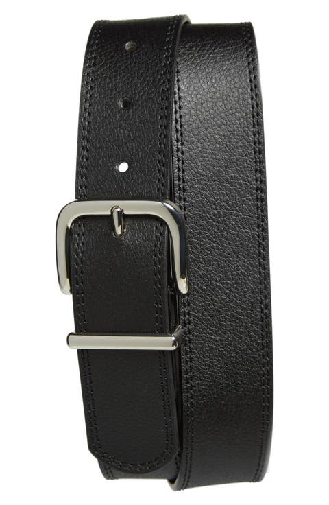 Leo Pebbled Leather Belt