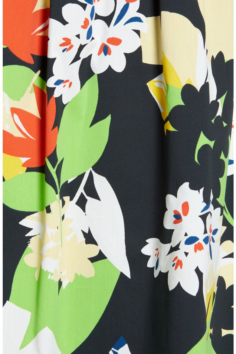 Pull-On Poplin Skirt, Alternate, color, LARGE BLACK MULTI TROPICAL