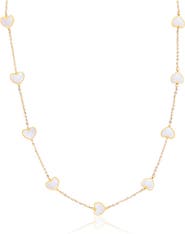 The Lovery Fine Jewelry Mother of Pearl Heart Station Necklace