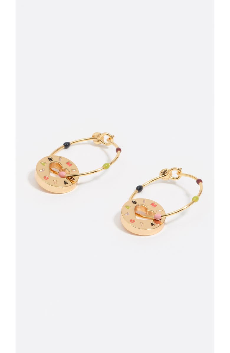 Bimba y Lola Multicolored Logo Hoop Earrings, Alternate, color, 