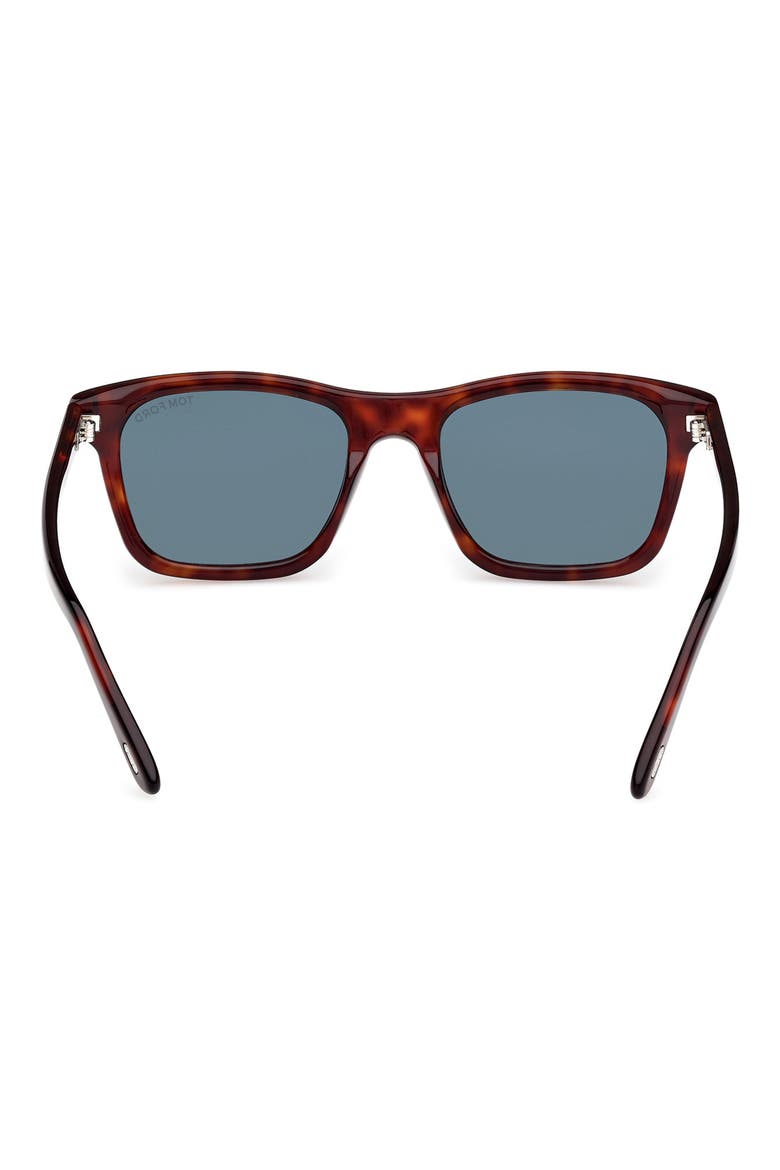 Barron 54mm Square Sunglasses, Alternate, color, SHINY RED HAVANA/ DARK TEAL