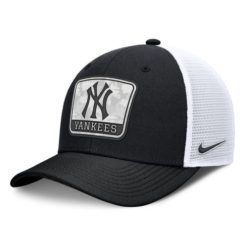 Men's Nike Black/White New York Yankees Camo Rise Trucker Dri-FIT Adjustable Hat
