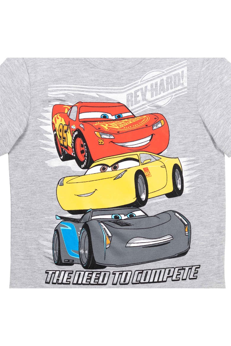 Cars Lightning McQueen Racing 2-Piece T-Shirt and Shorts Set, Alternate, color, Grey Black Cars
