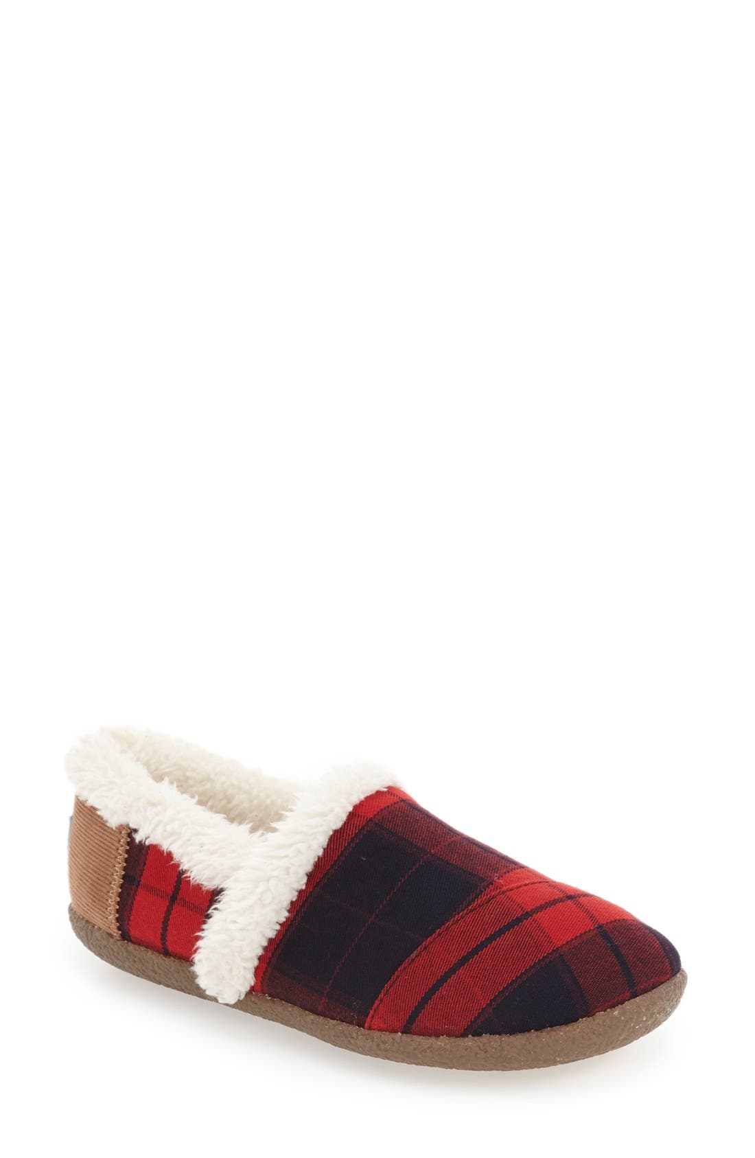 Multi Stripe Slipper, Main, color, DARK RED