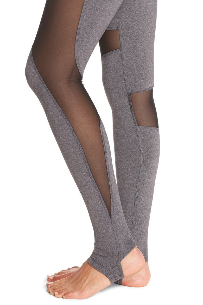 Coast High Waist Stirrup Leggings, Alternate, color, STORMY HEATHER/ BLACK