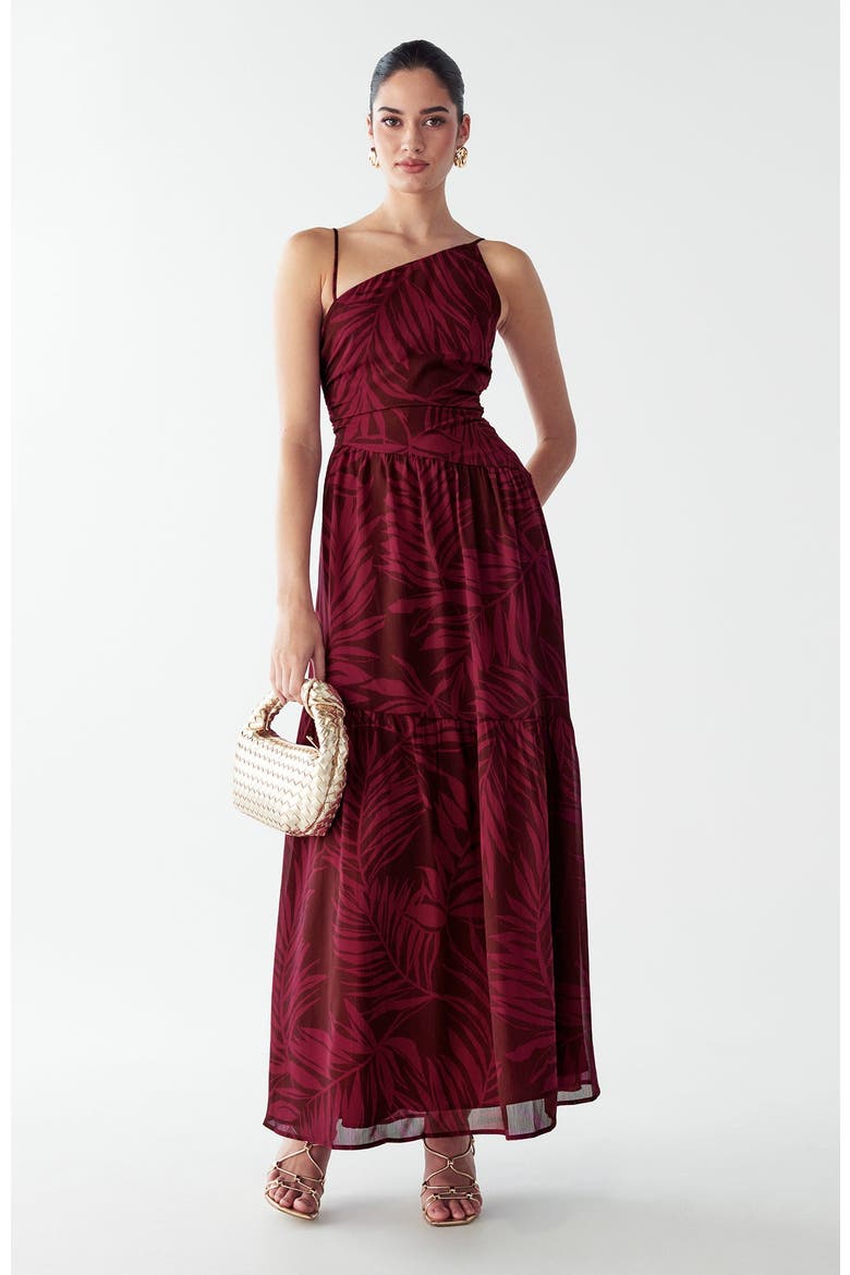 Vincent Maxi Dress, Alternate, color, Burgundy Palms