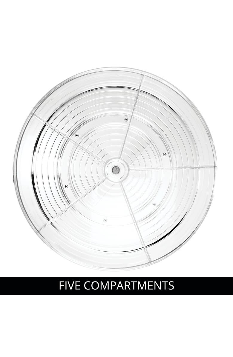 iDesign Divided 11.5-inch Lazy Susan for Kitchen Storage, Clear, Alternate, color, Clear