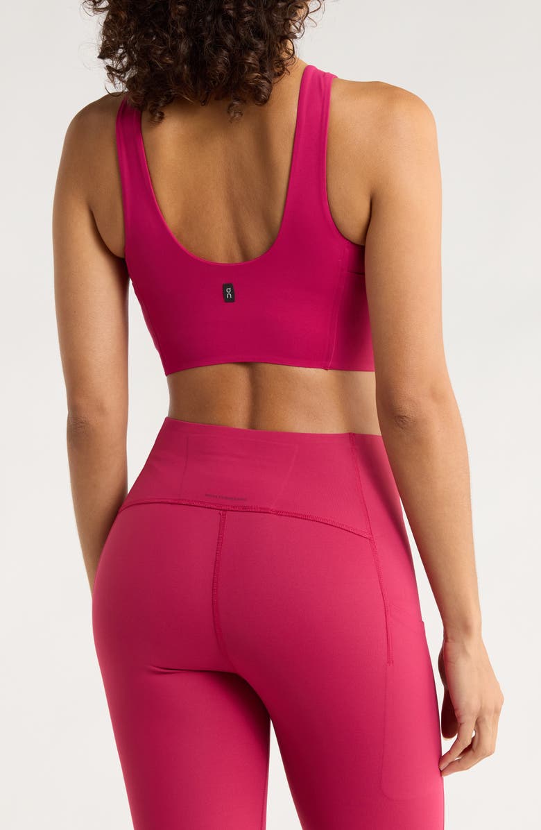 On Core 2-in-1 Crop Sports Bra, Alternate, color, Grenadine