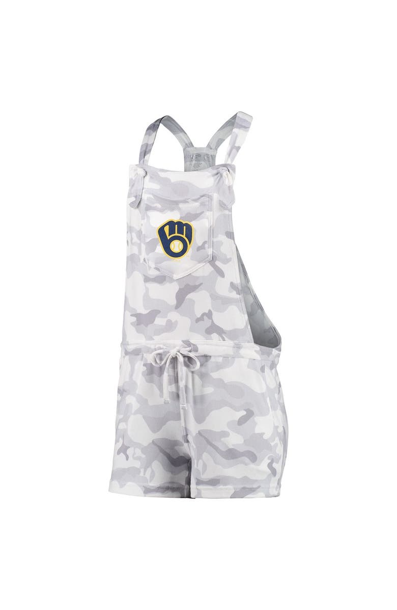 CONCEPTS SPORT Women's Concepts Sport Gray Milwaukee Brewers Camo Overall Romper, Alternate, color, 