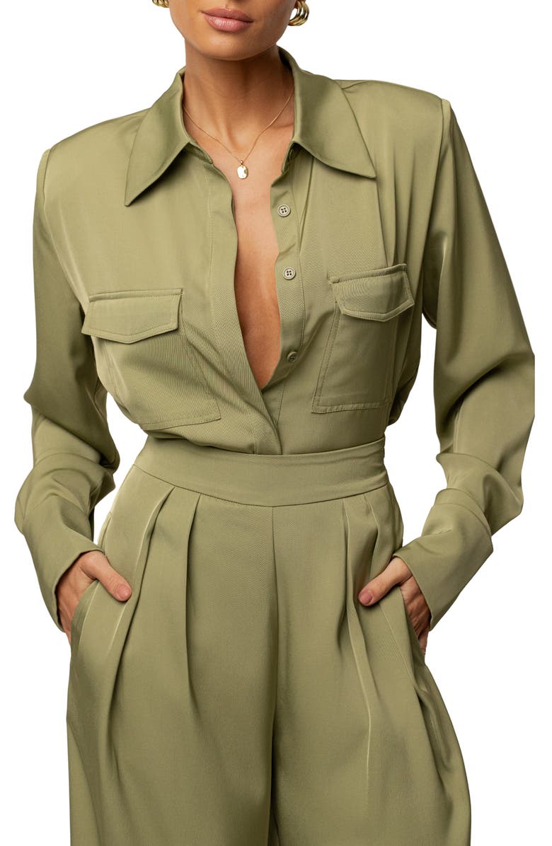 JLUXLABEL Misty Button-Up Shirt, Main, color, Green