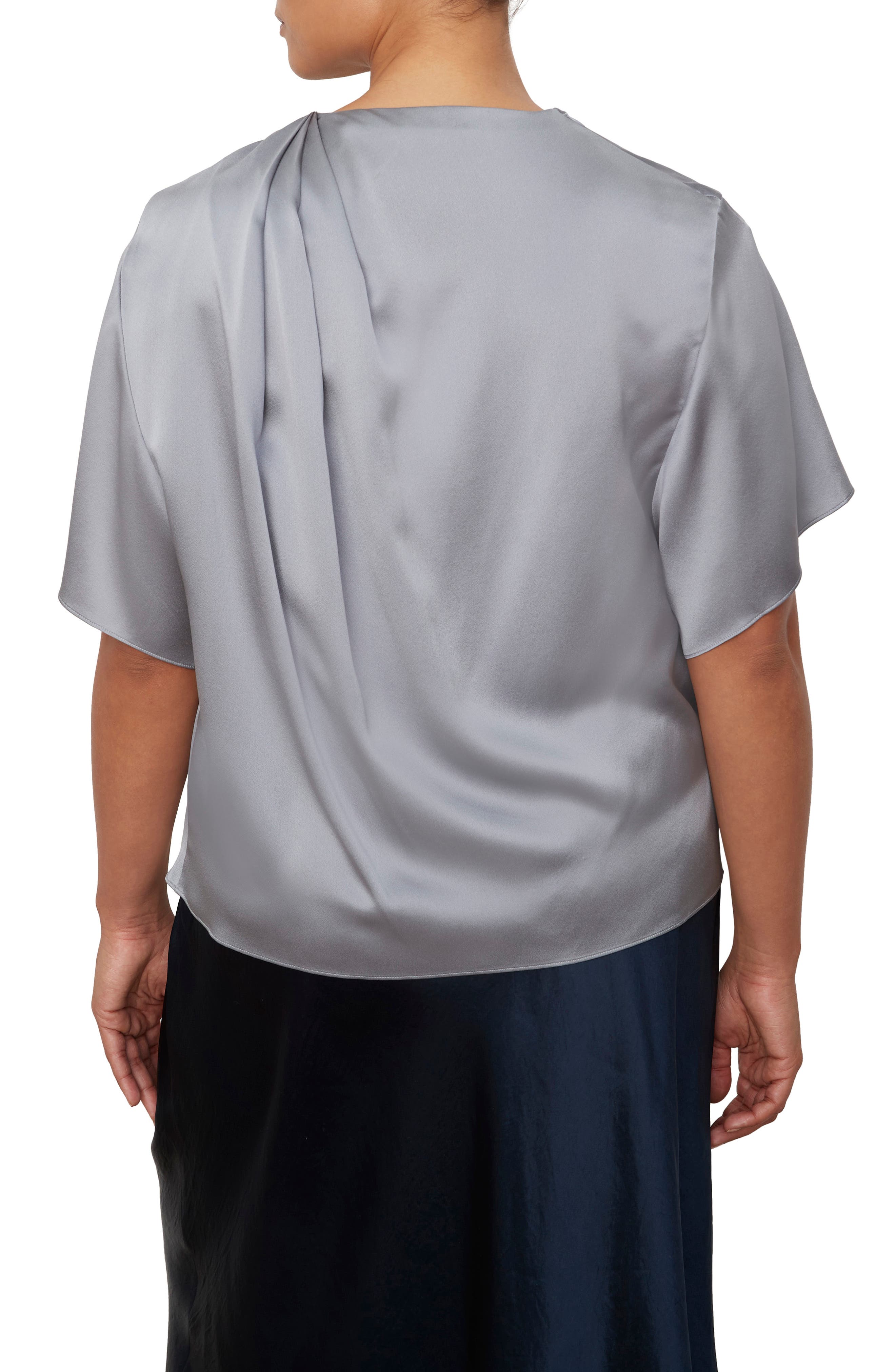 Vince Drape Neck Flutter Sleeve Silk Top (Women) | Nordstromrack