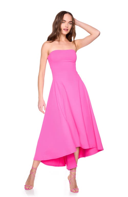 Shop Susana Monaco Strapless High/low Dress In Hot Pink