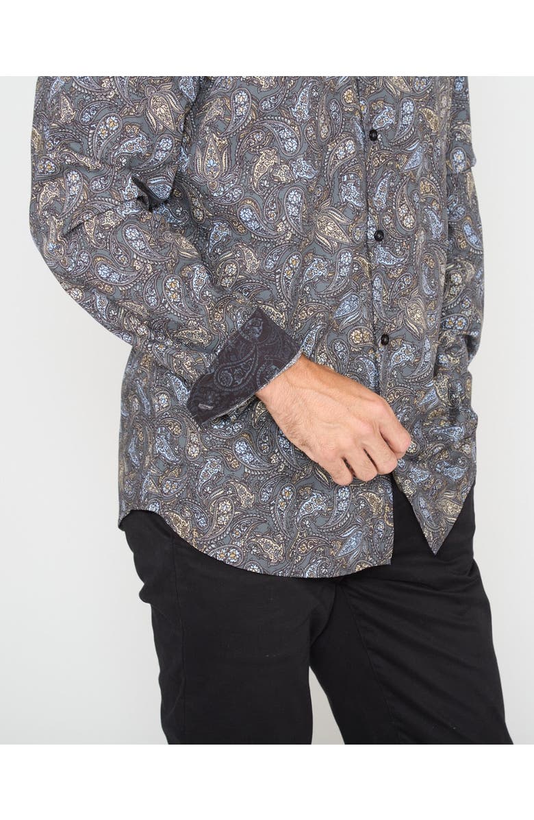 Lords of Harlech Morris Button-Up Shirt, Alternate, color, Madrid Paisley Smoke