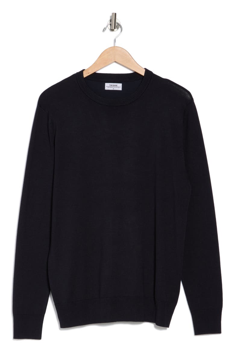 Solid Crewneck Pullover, Alternate, color, NAVY