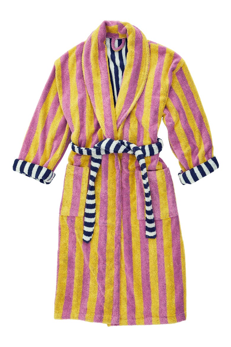 Grapefruit Stripe Cotton Terry Robe, Main, color, GRAPEFRUIT STRIPE
