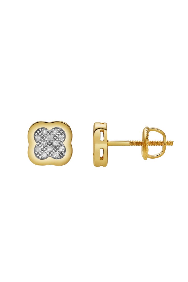 Clovetail XL 10K Yellow Gold Cluster Diamond Unisex Earrings - 0.1 Cts, Alternate, color, 10K Yellow Gold