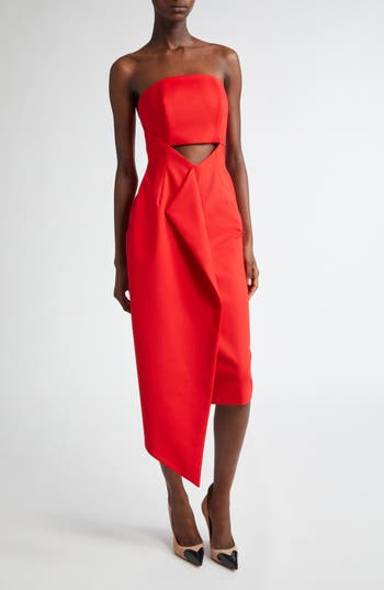 Israella Kobla Leta Cutout Strapless Maxi Dress In Red