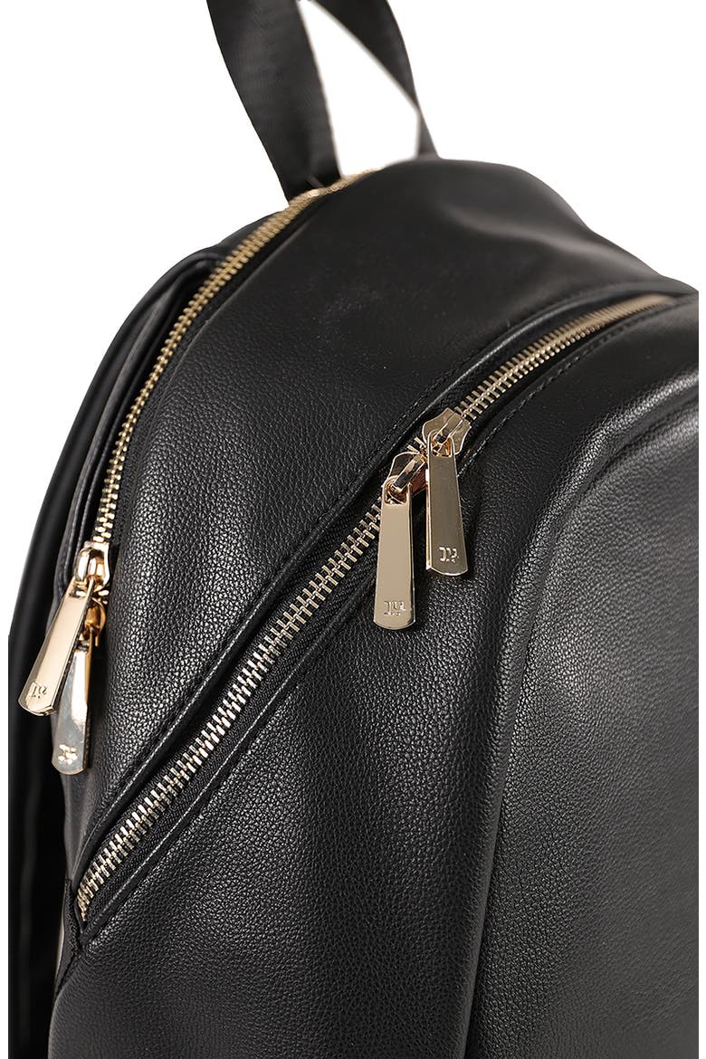 Faux Leather Diaper Backpack, Alternate, color, BLACK