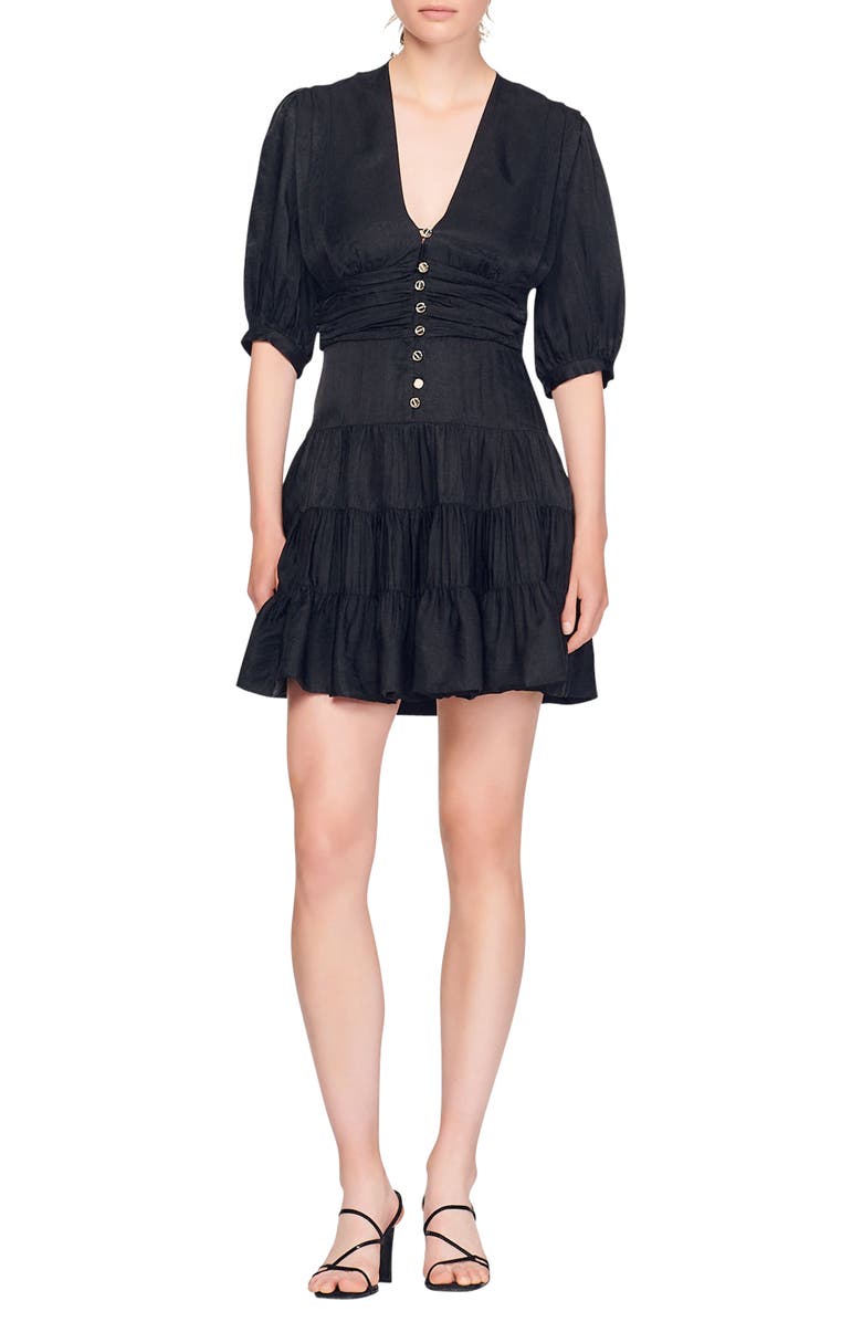 SANDRO Mylene Minidress, Main, color, Black