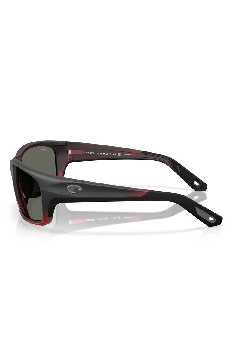Costa Del Mar Jose 62mm Rectangular Sunglasses, Alternate, color, Red Sky/ Gray 580G