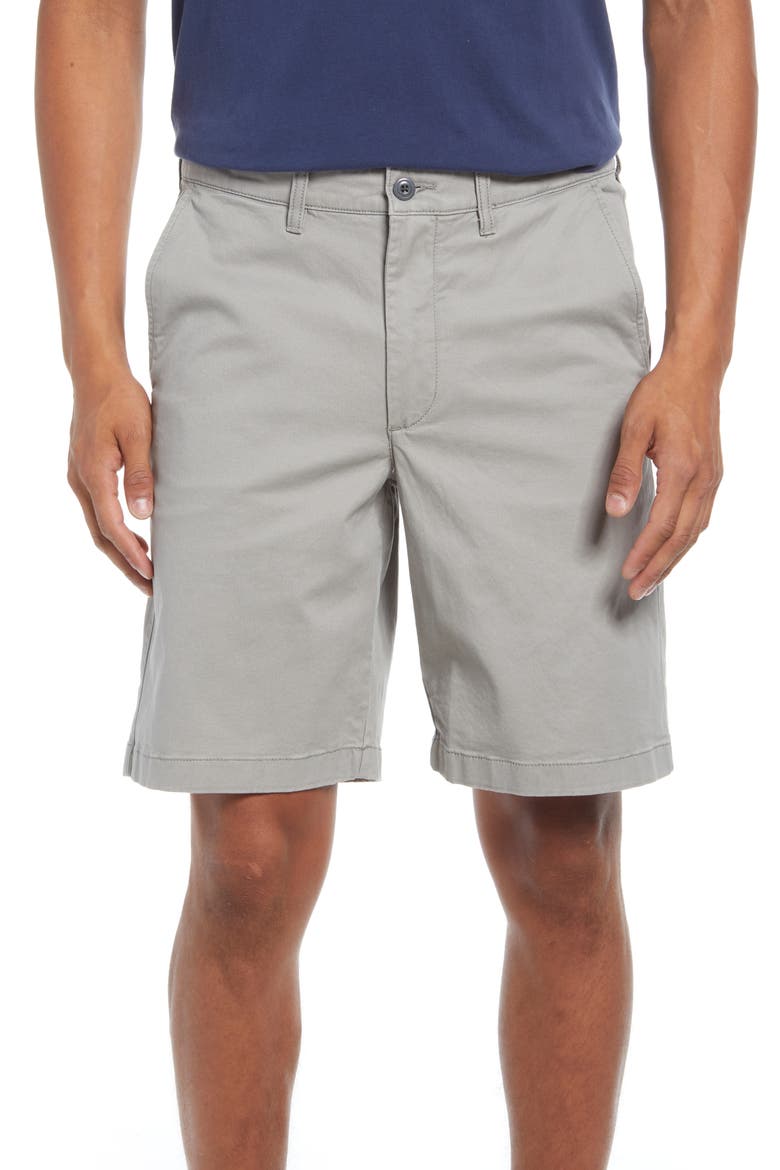 Men's Lakewashed Stretch Khaki Shorts, Main, color, MINERAL GRAY