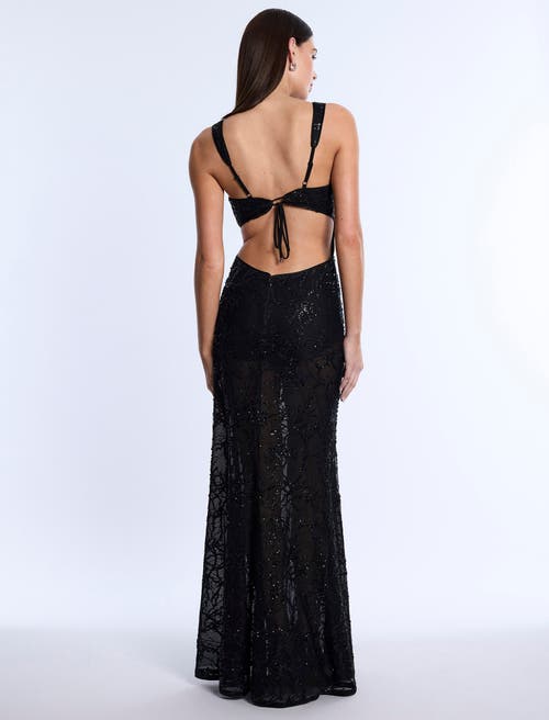 Bcbg Sequin-embellished Cutout Gown