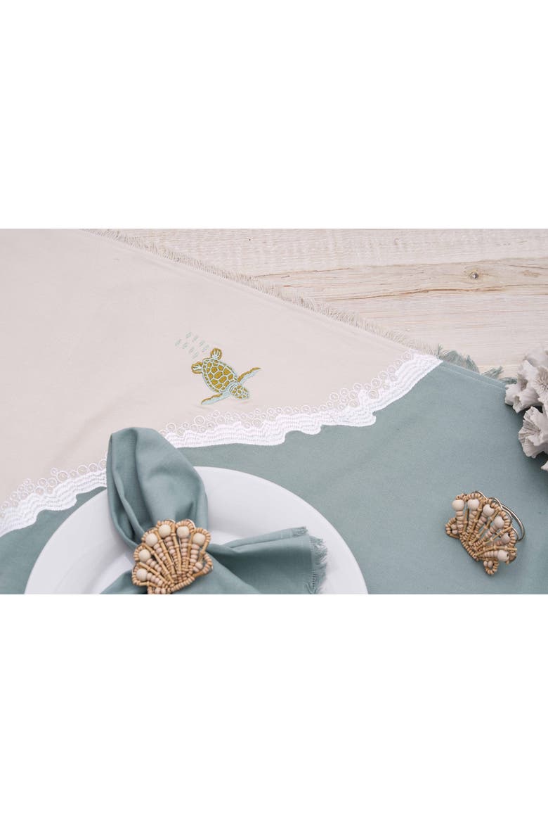 Baby Sea Turtle Coastal Dining Table Runner, Alternate, color, Blue