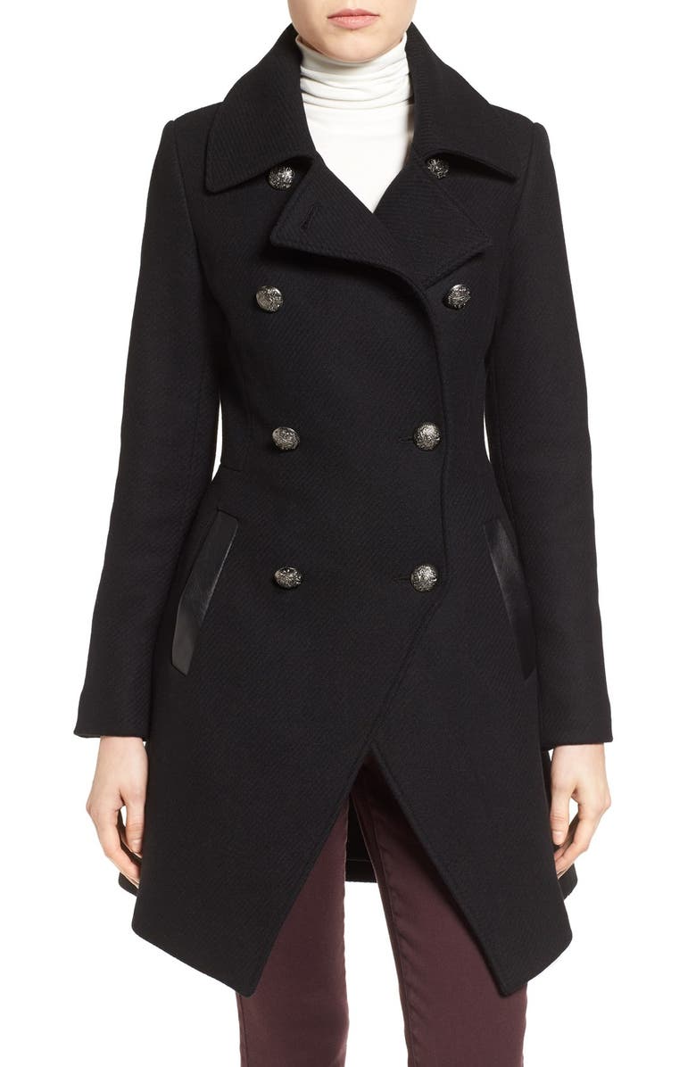 Trina Turk Wool Blend Military Coat, Main, color, 